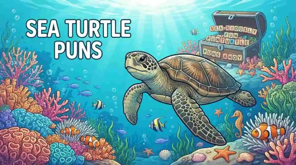 Cute sea turtle swimming underwater