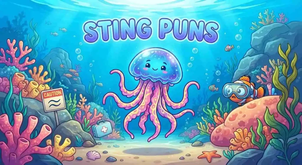 Playful jellyfish with tentacles