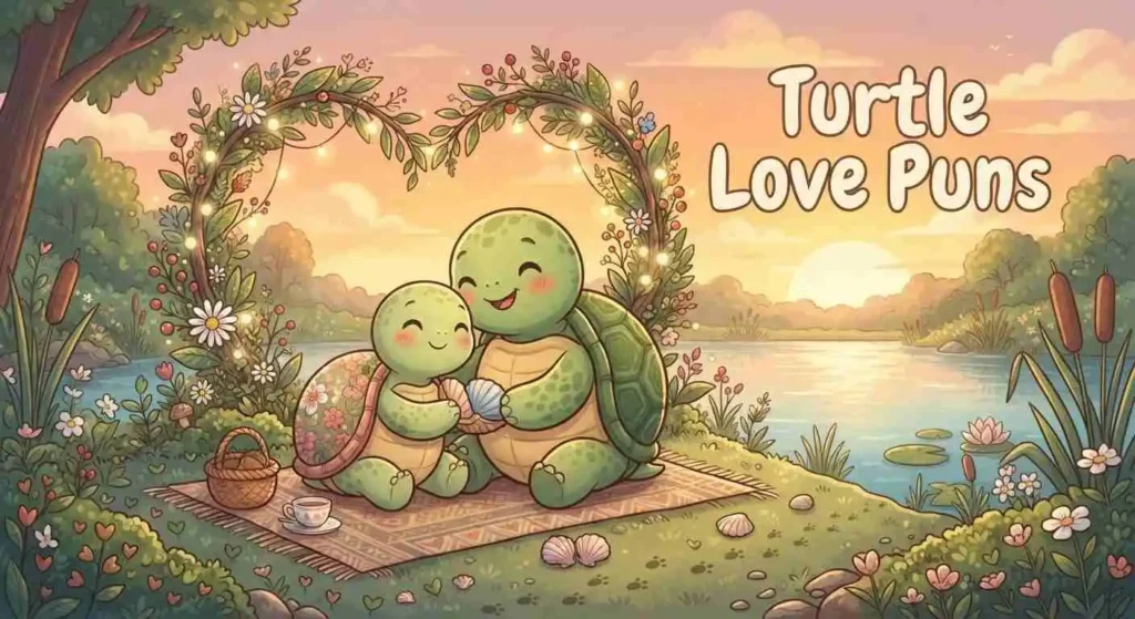cute turtles sharing a romantic moment