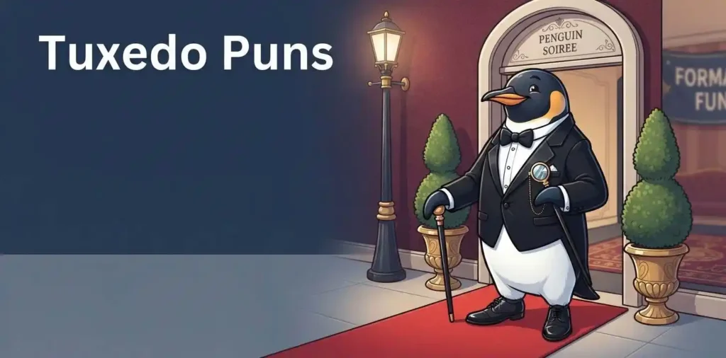 Elegant penguin wearing formal tuxedo