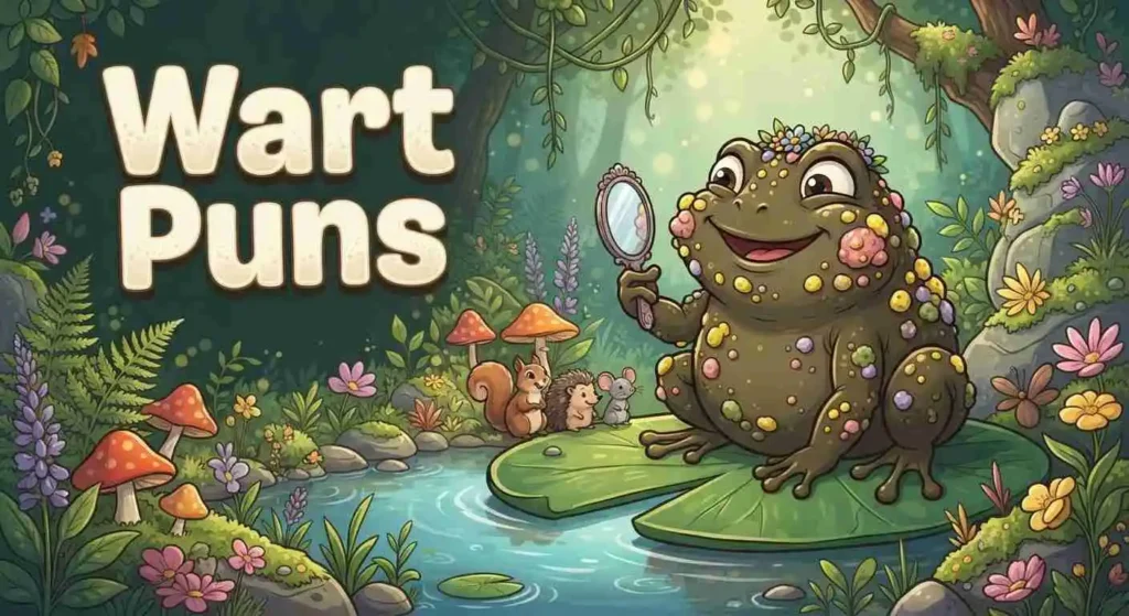 Funny toad with colorful warts