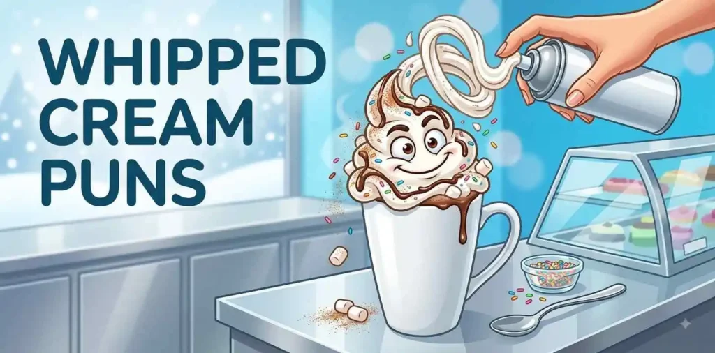 Funny whipped cream topping hot cocoa