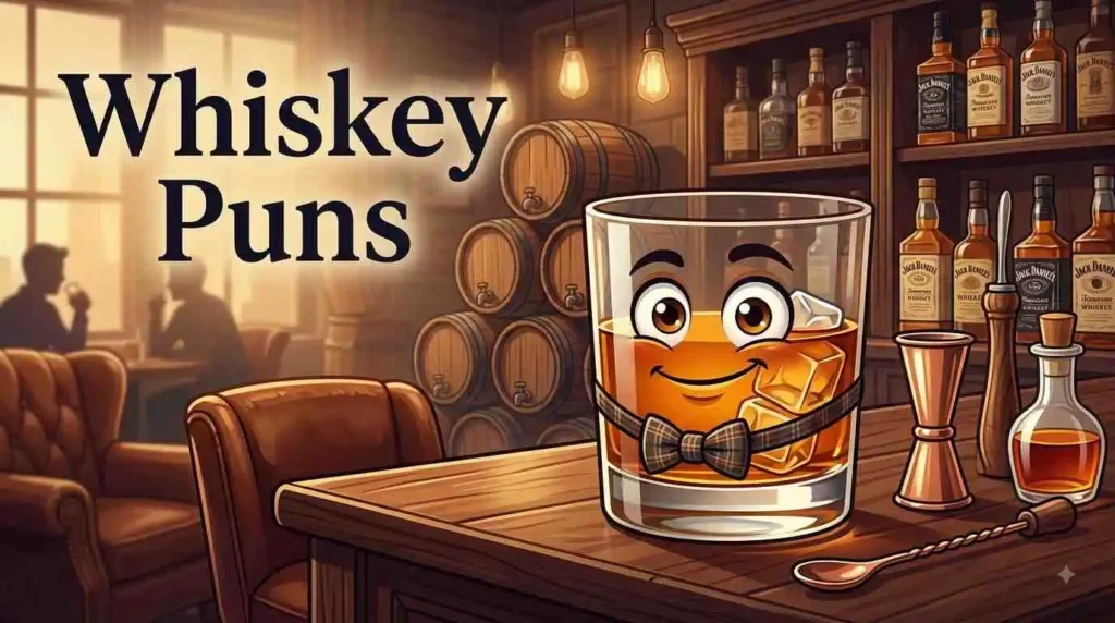 Funny whiskey glass character