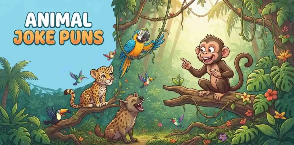 Funny wild animal joke scene