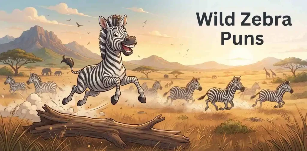 Funny wild zebra puns scene