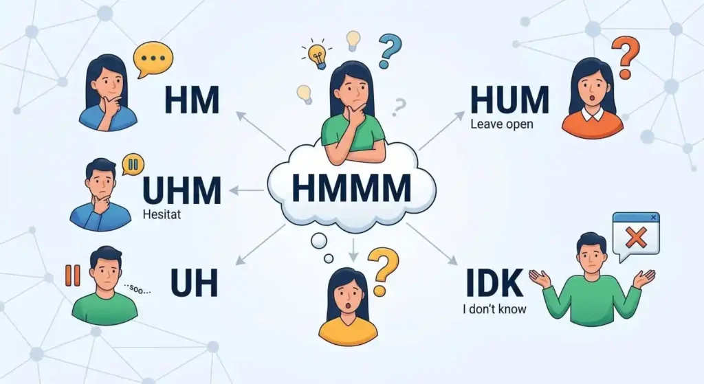 Comparison of HMMM with HM, UHM, UH, HUH, and IDK