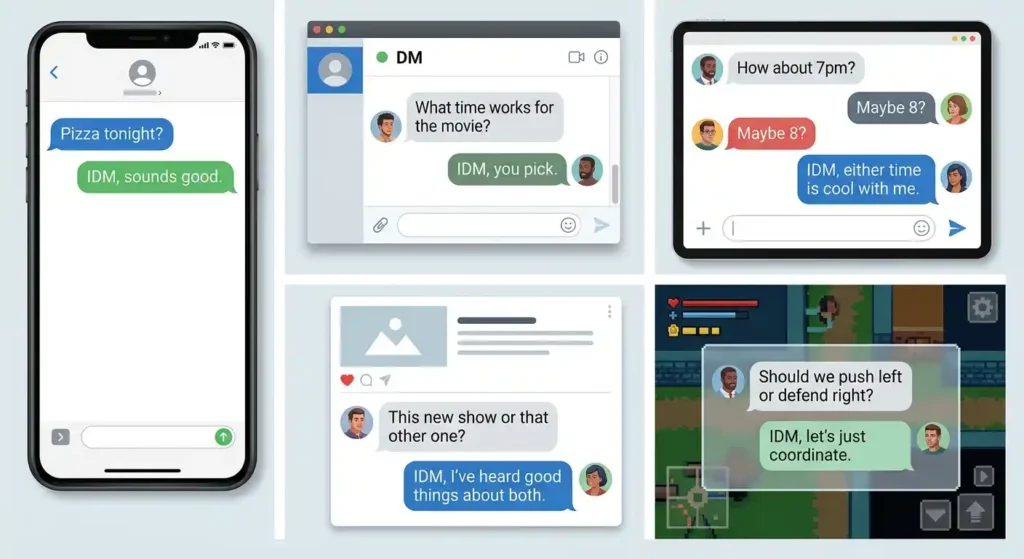 IDM used in text messages DMs group chats social media and gaming chats