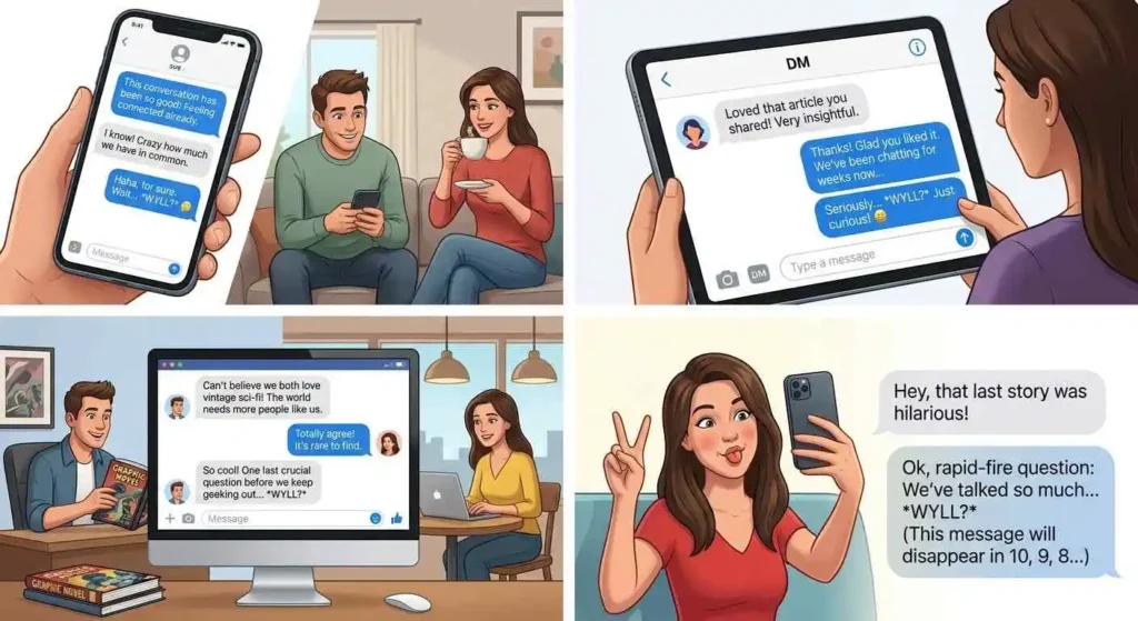 Examples of WYLL used in texts, DMs, and social-media conversations