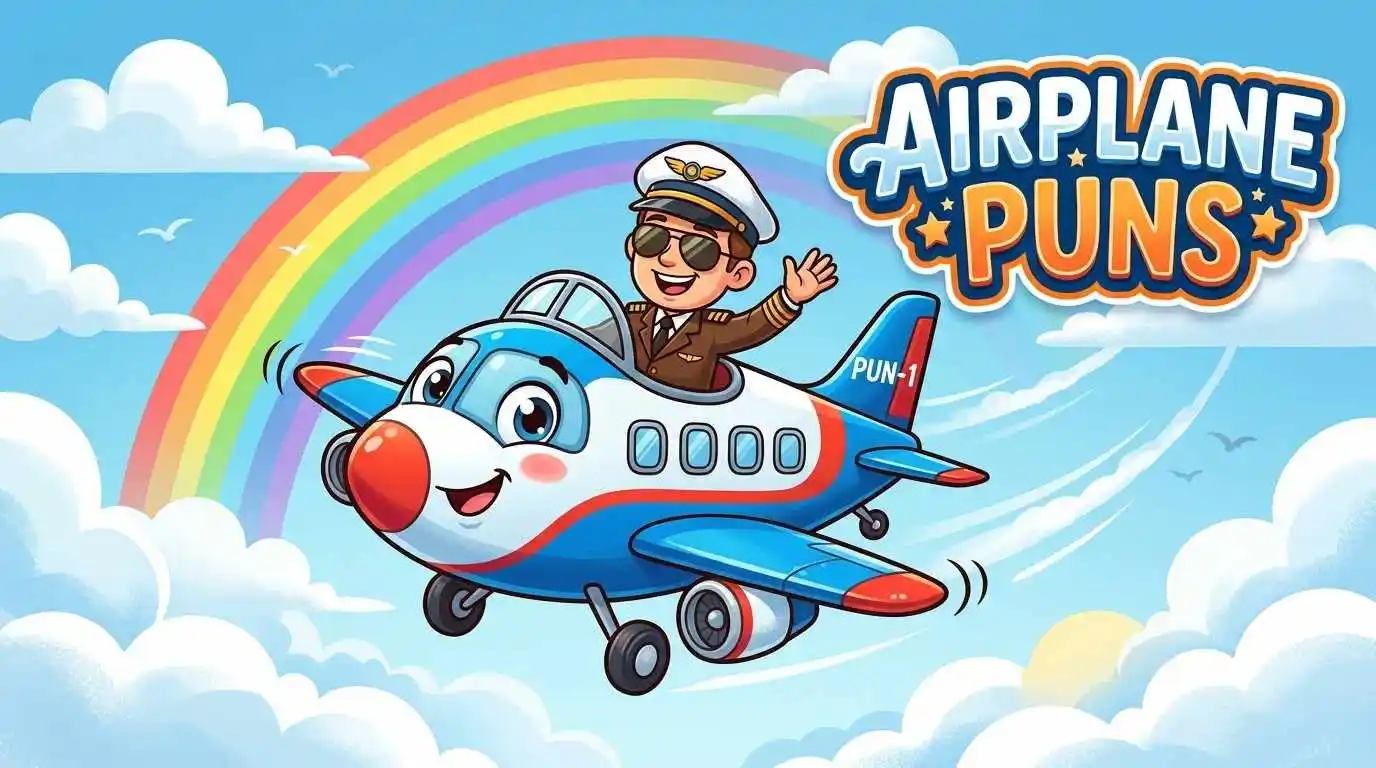 Cute smiling cartoon airplane