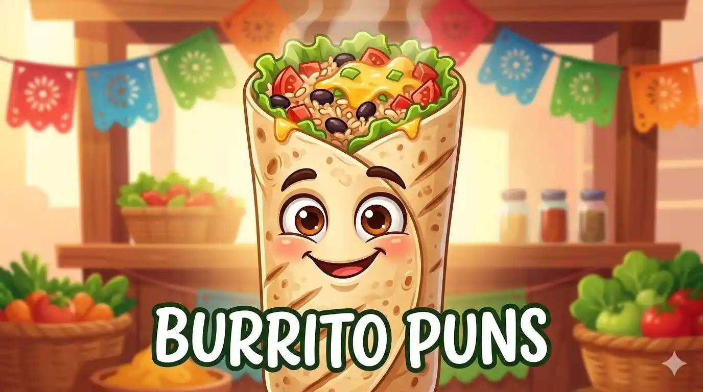Cute burrito mascot smiling