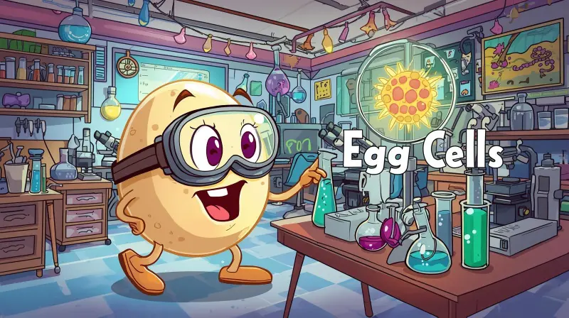 Funny egg cell science lab