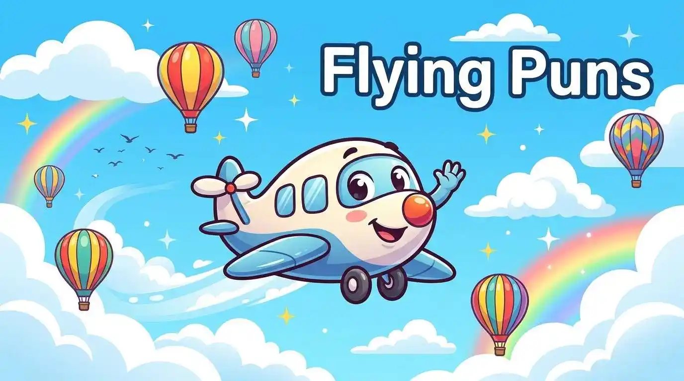 Cute smiling flying mascot