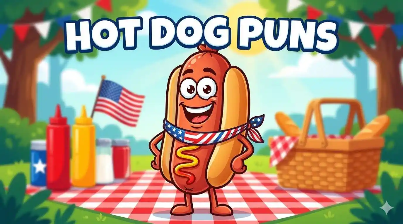 Happy cartoon hot dog mascot