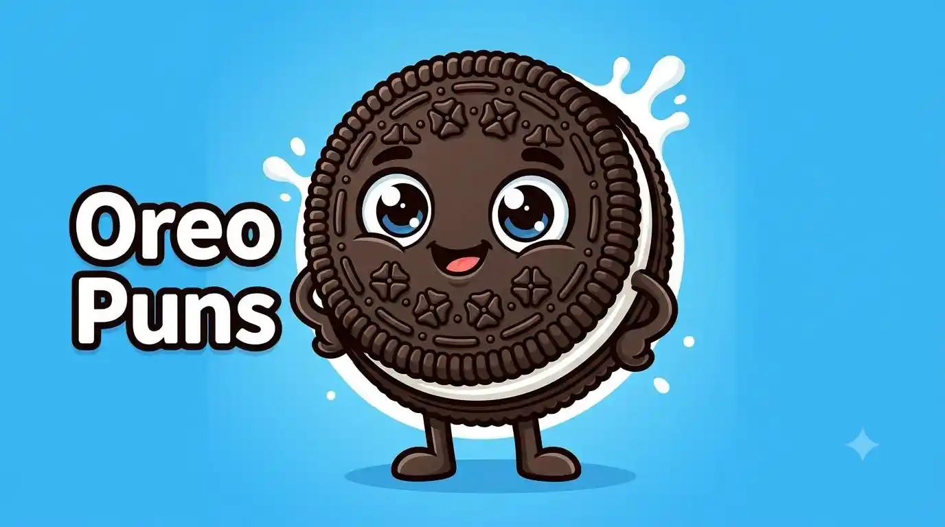 Cute Oreo cookie telling puns