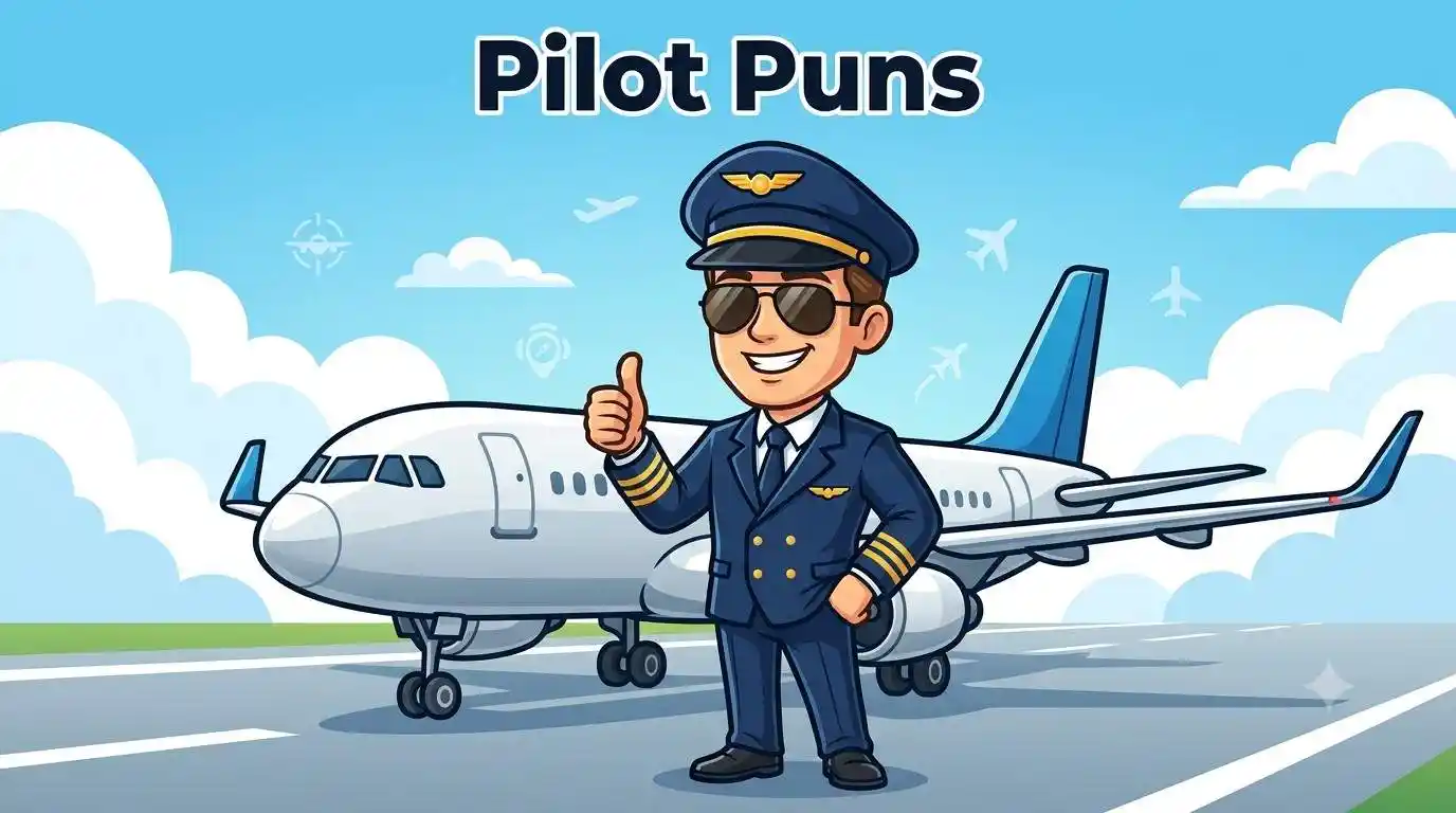 Smiling cartoon airline pilot