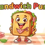 Happy sandwich mascot smiling