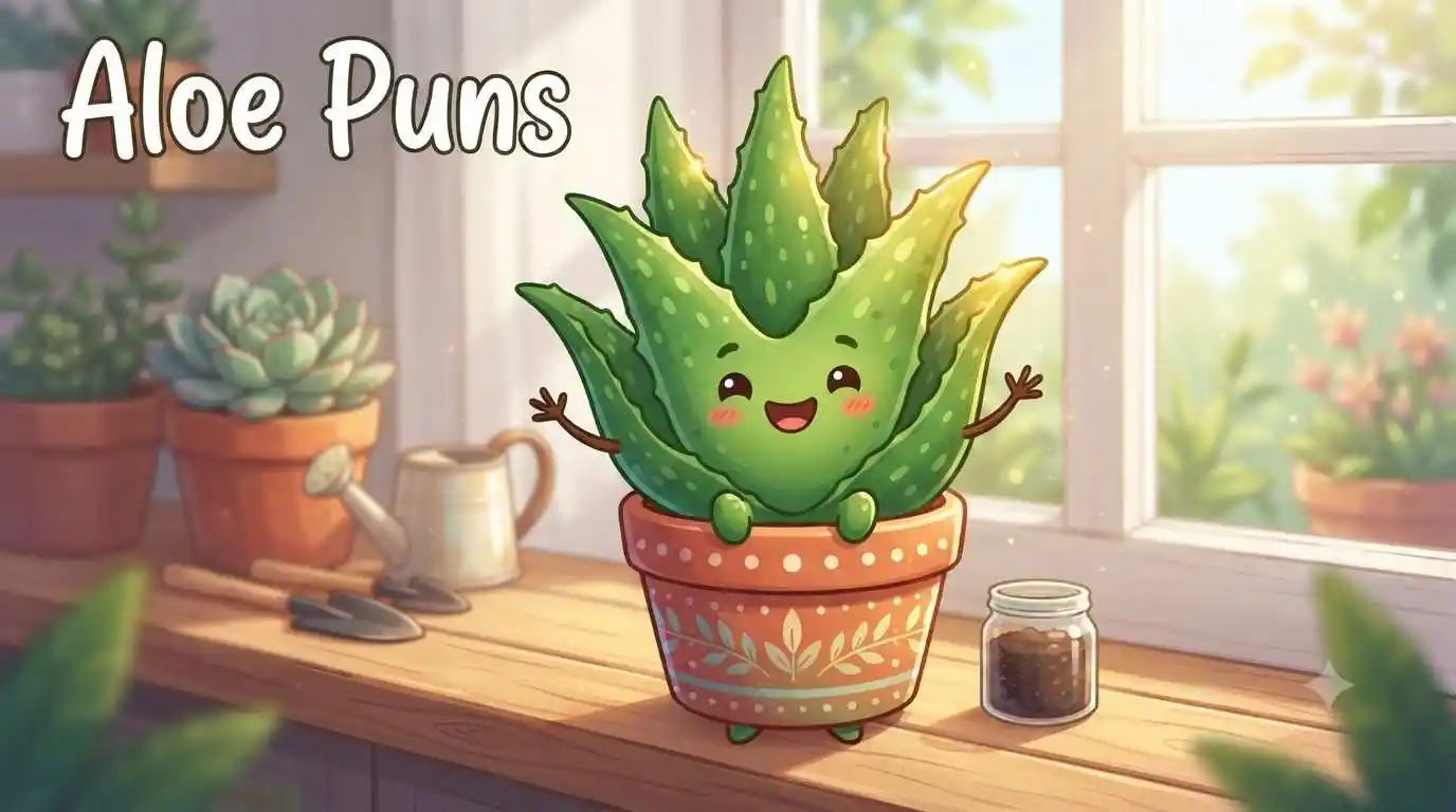 Cute aloe plant character