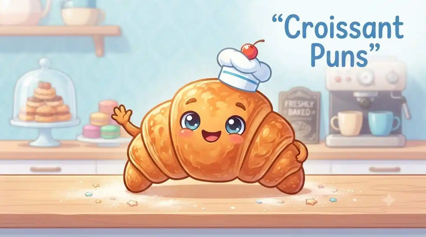 Funny croissant character