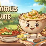 Smiling hummus bowl
