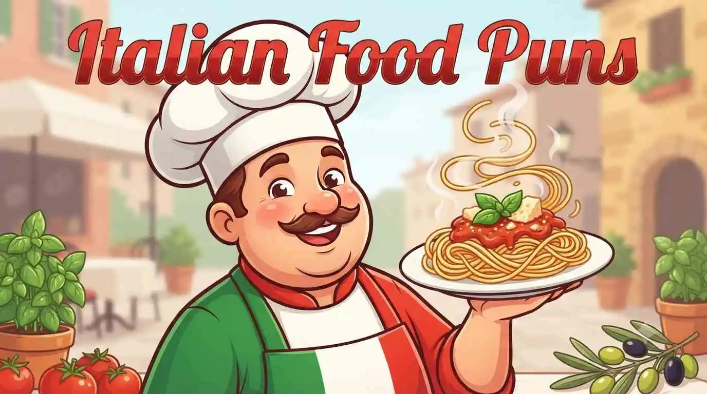 Happy Italian pasta chef