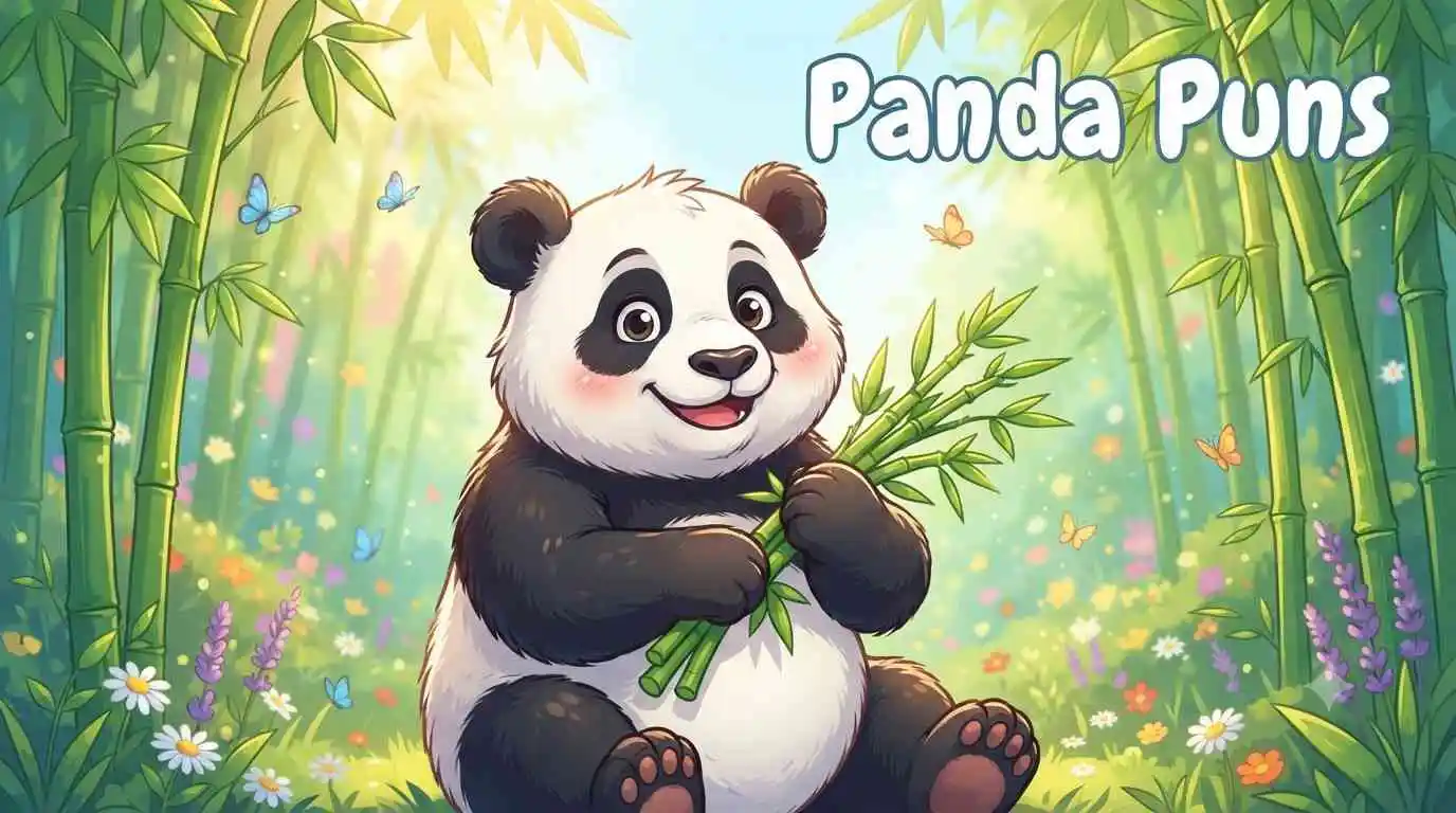 Cute panda smiling happily