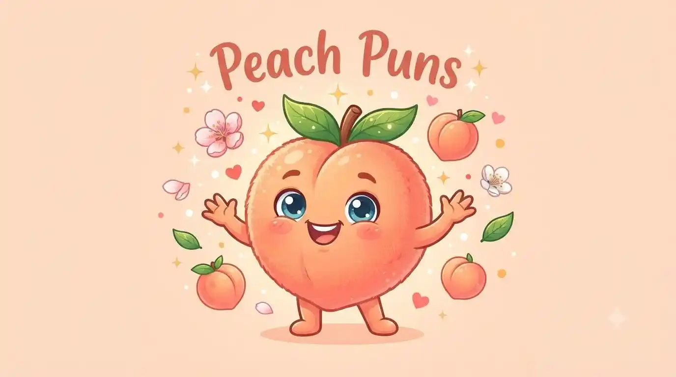 Smiling peach character