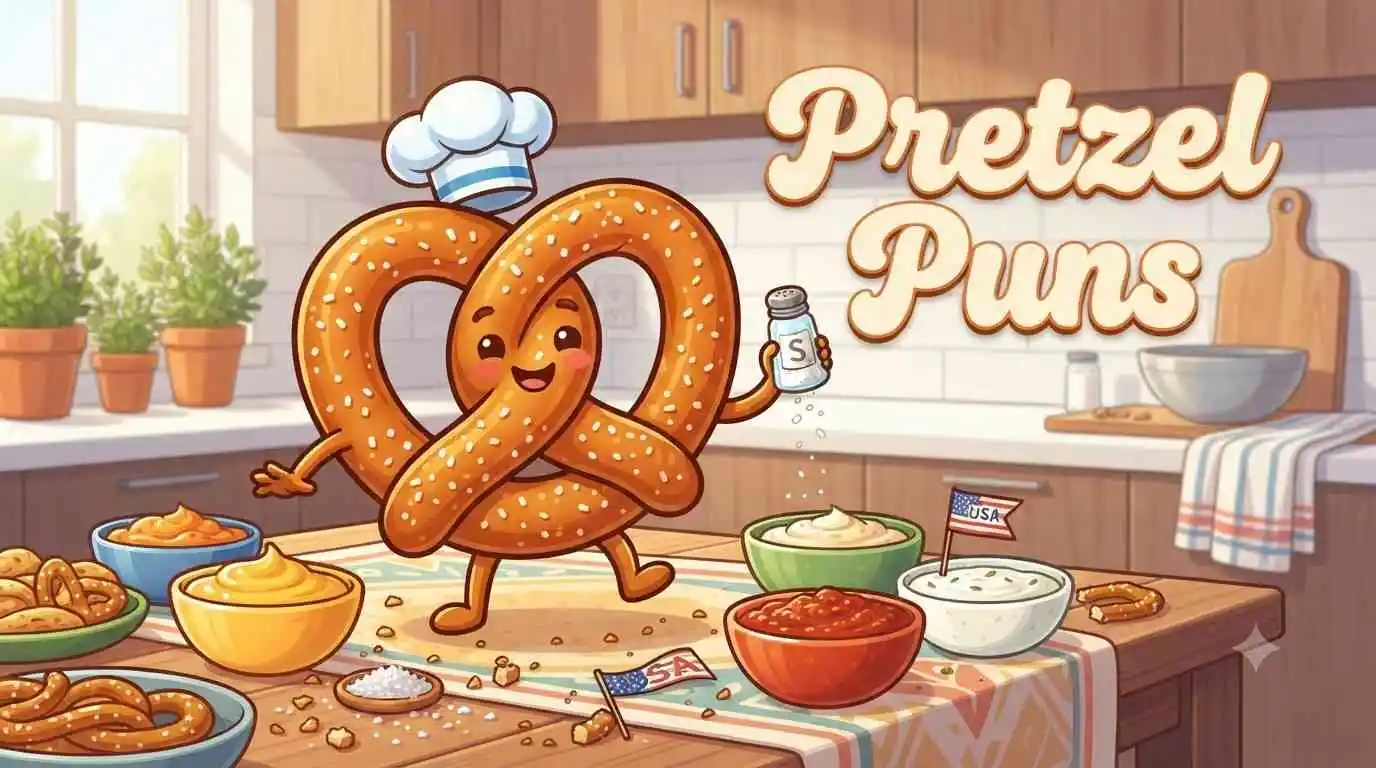 Funny pretzel snack character