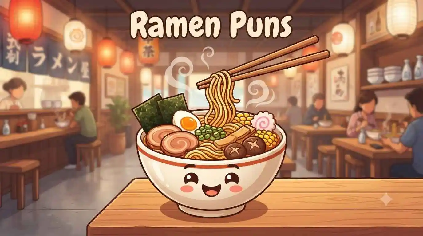 Smiling ramen bowl character