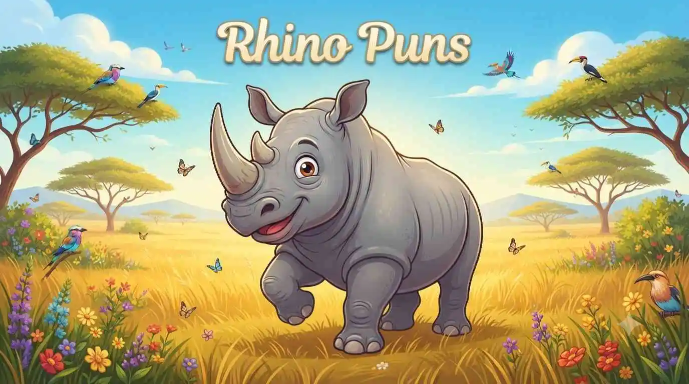 Happy rhino smiling