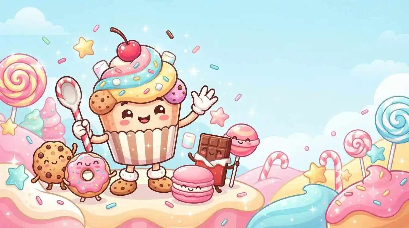 Cute sweet treat mascot