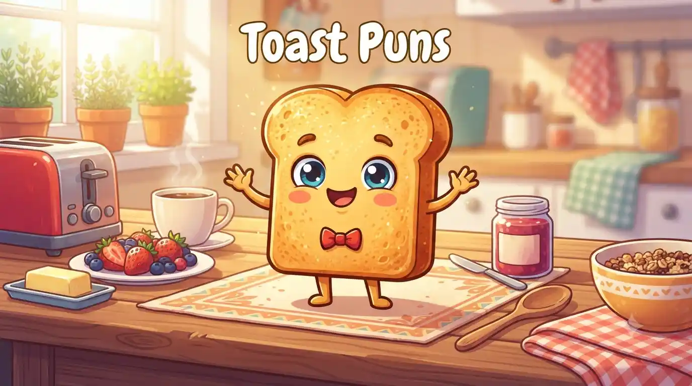 Cute toast character breakfast