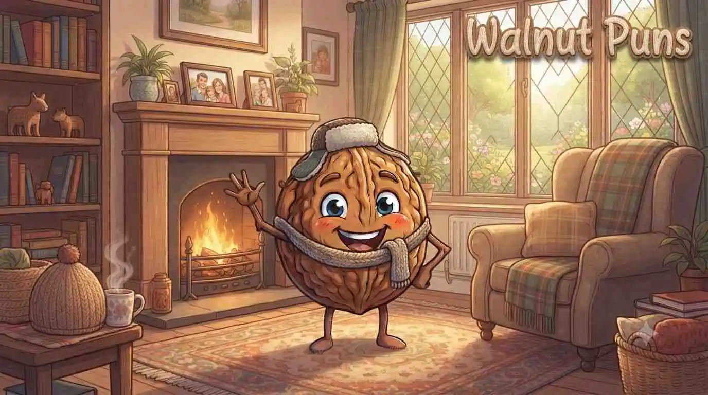 Smiling walnut mascot