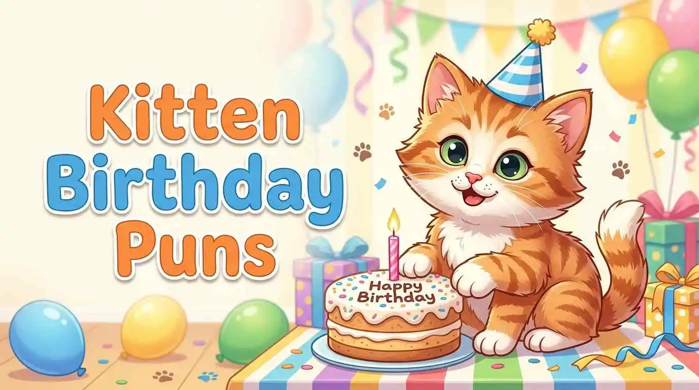 Cute kitten birthday party
