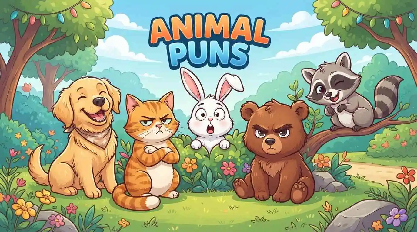 Colorful animals making funny expressions