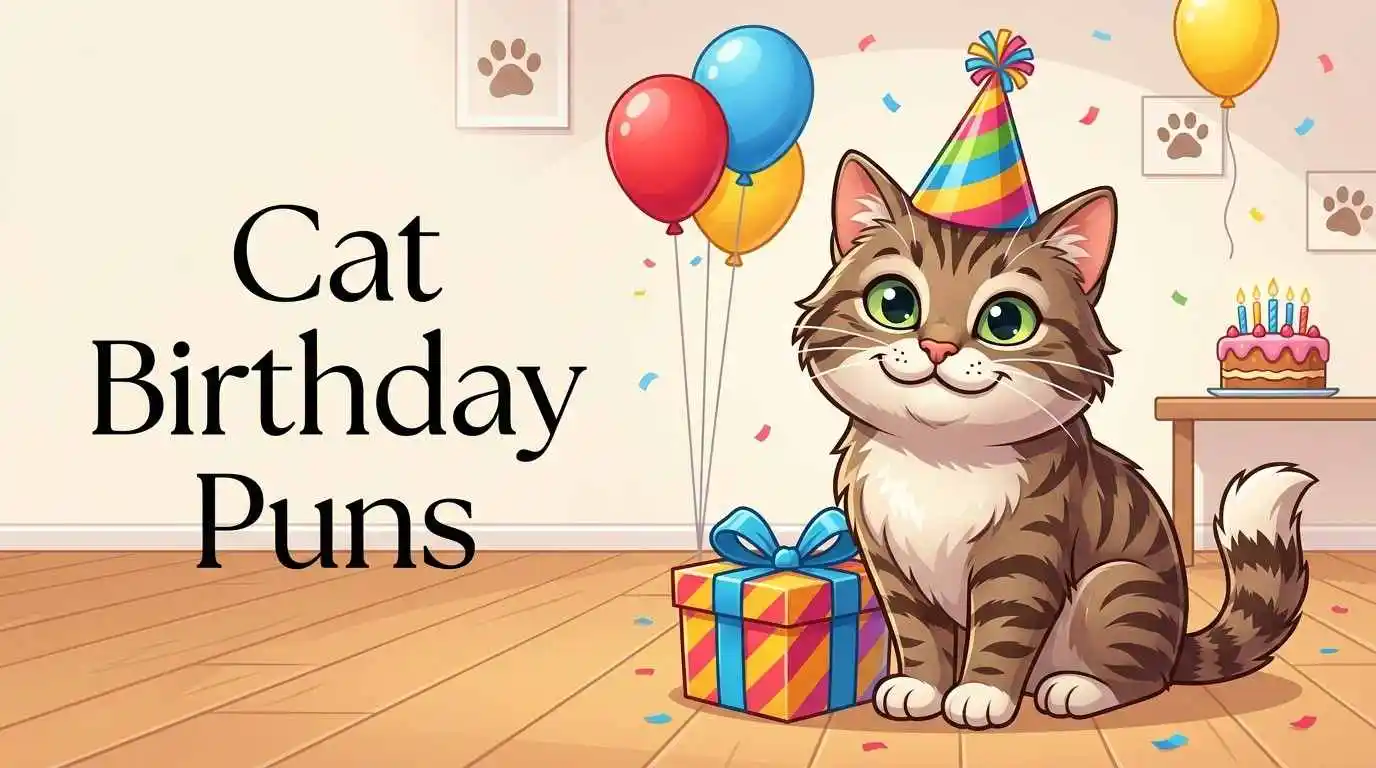Cute cat birthday celebration