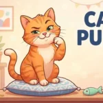 Funny cat making playful expression