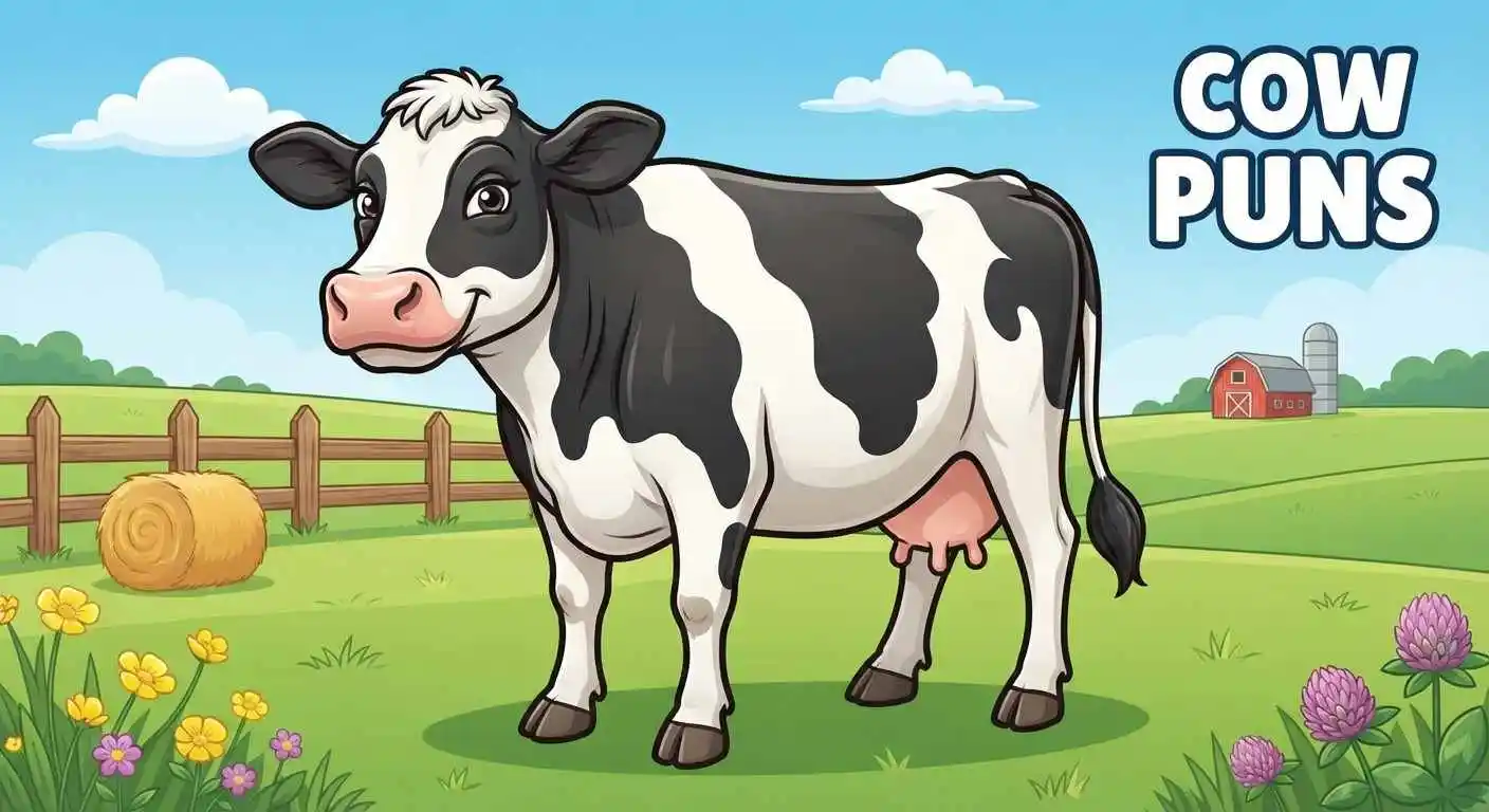 Cute cow standing on a colorful farm