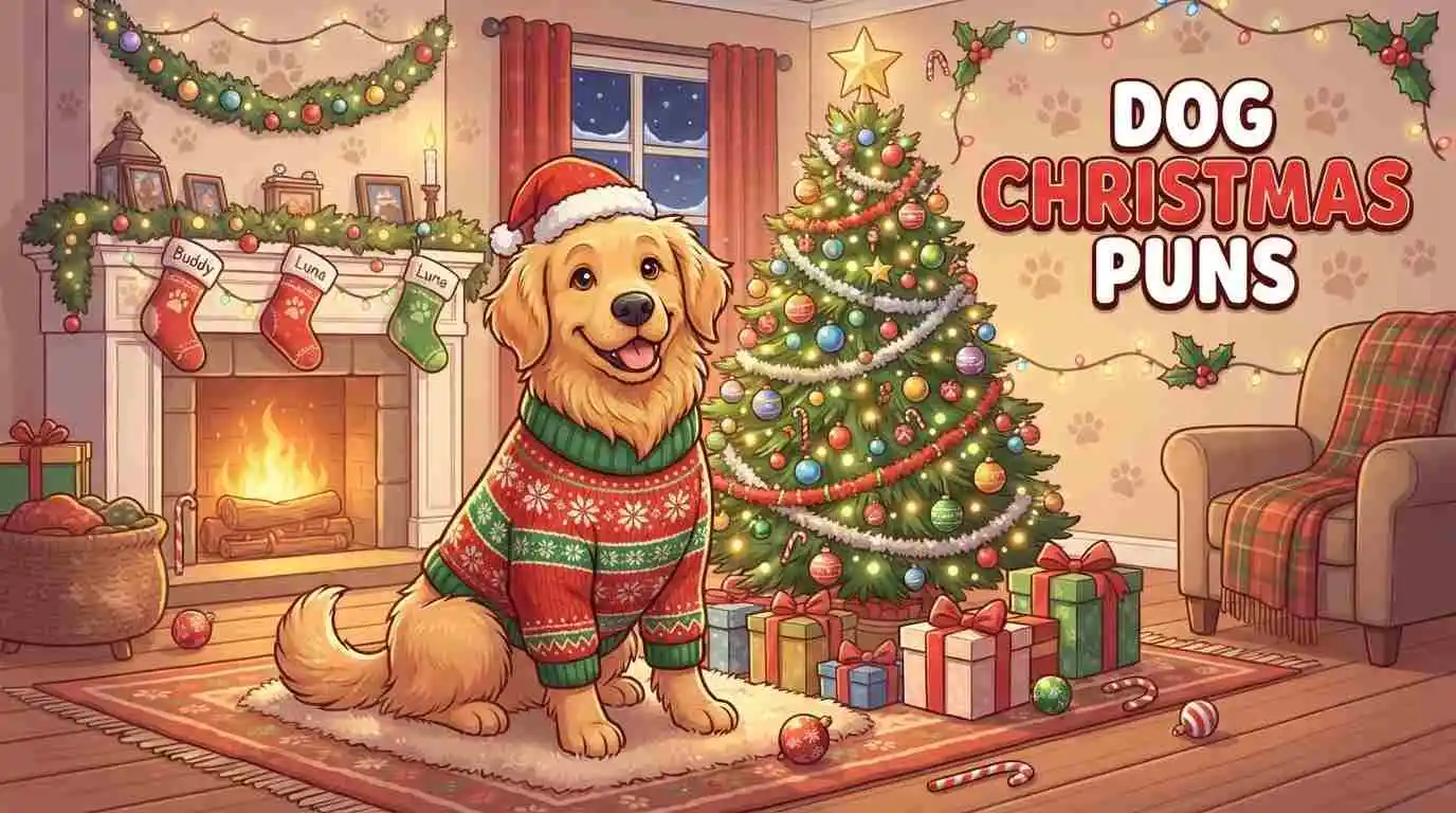 Cute dog wearing Christmas hat