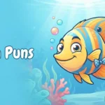 Funny fish surrounded by playful props