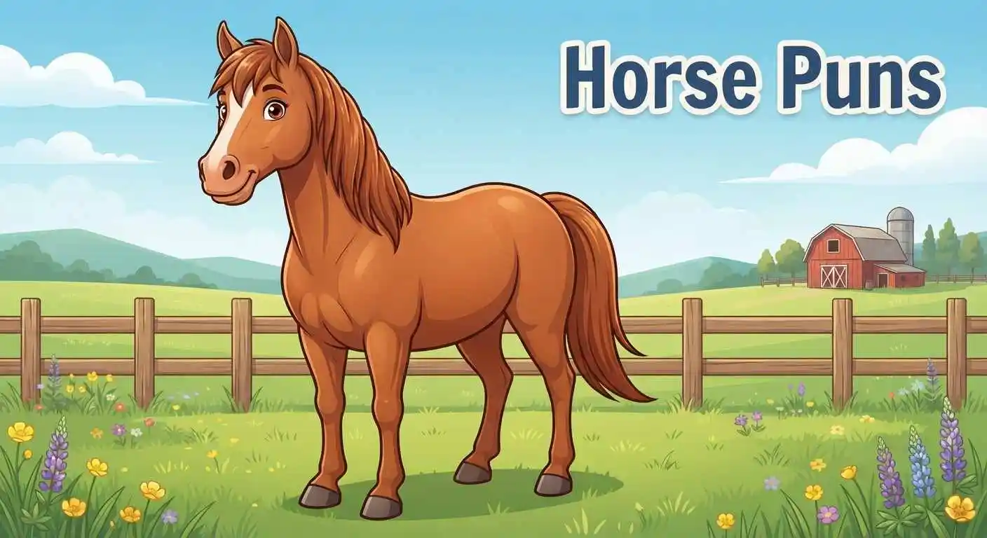 Playful horse standing in a colorful pasture