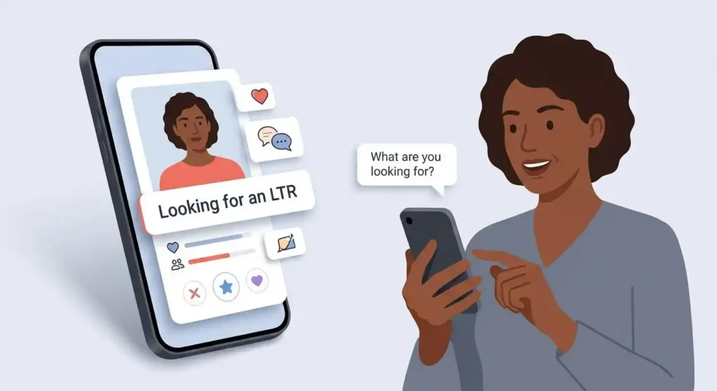 A dating profile using LTR to describe an interest in a long-term relationship.