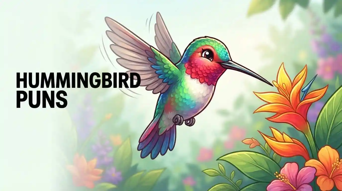Colorful hummingbird hovering near flowers