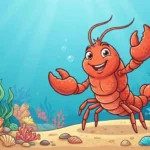 Funny lobster underwater