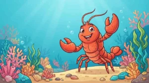 Funny lobster underwater