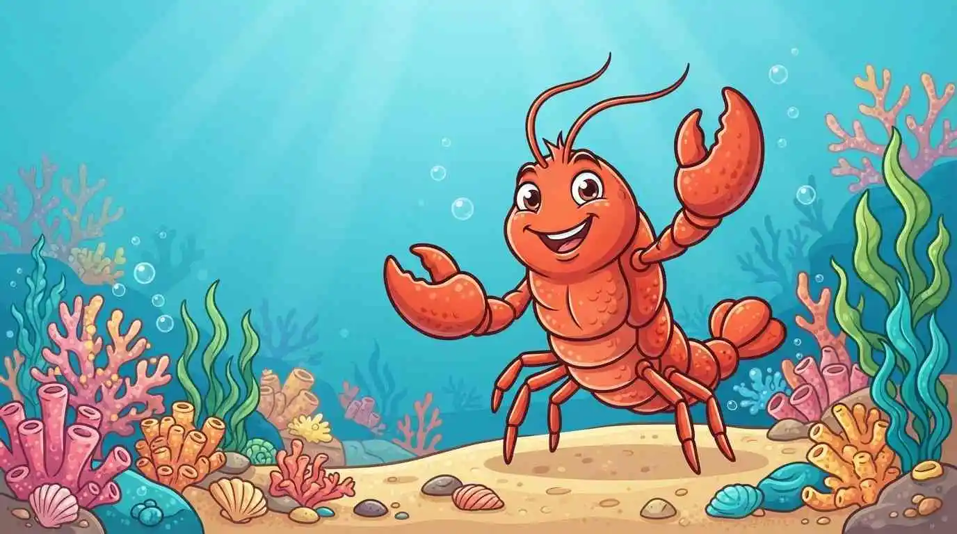 Funny lobster underwater
