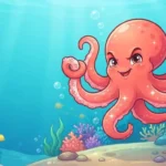 Funny octopus underwater
