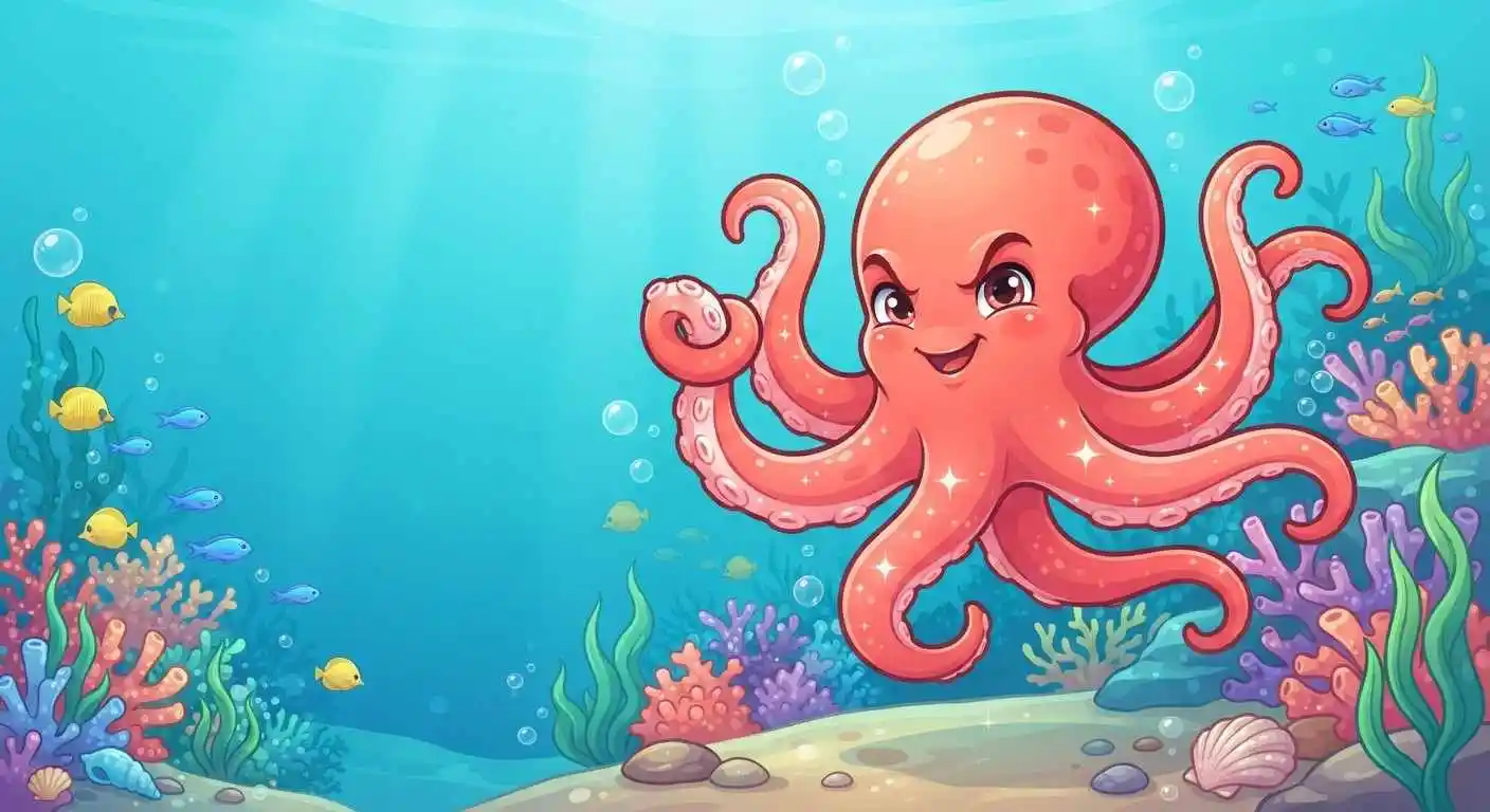 Funny octopus underwater