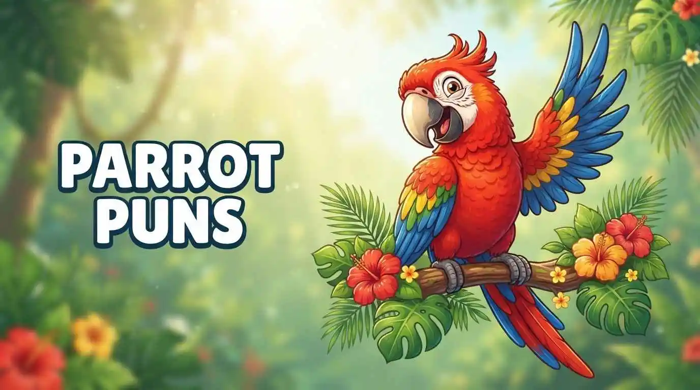 Colorful parrot posing playfully