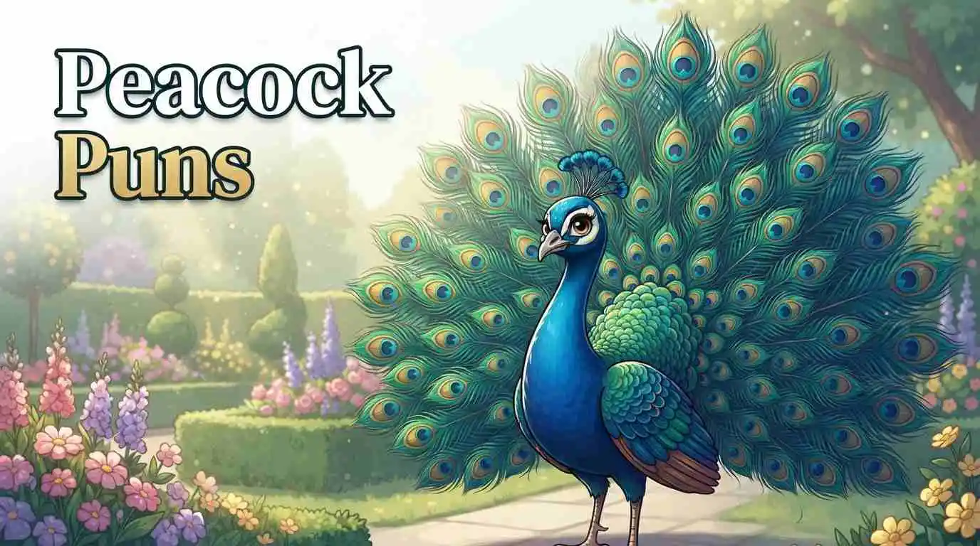 Colorful cartoon peacock showing feathers