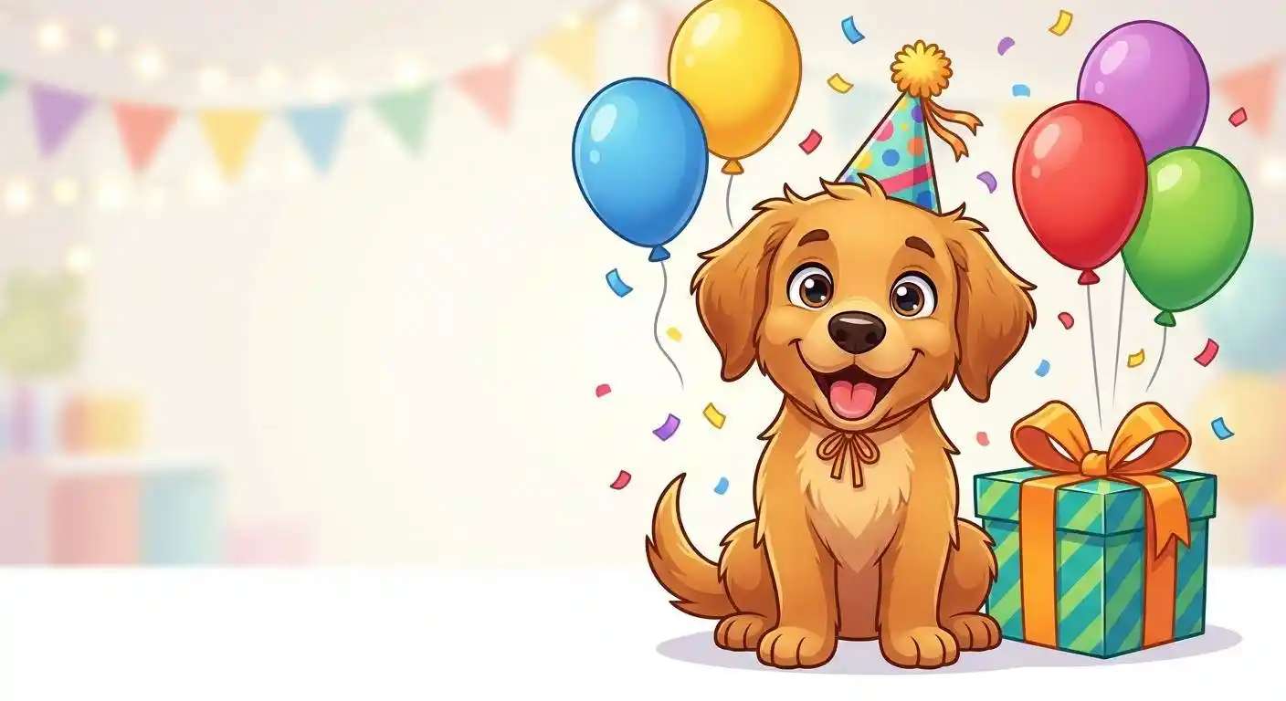 Cute puppy birthday party